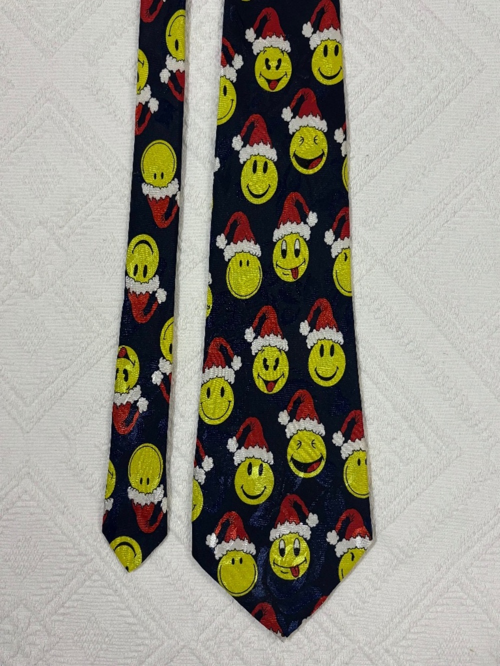 VTG Joe Boxer The Christmas Collection Smiley Face Santa Hat Tie